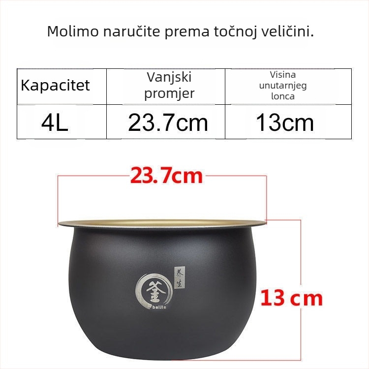 Unutarnji liner dodaci za višenamjenski kuhalo za rižu Ball Pot – dodaci za sojino mlijeko, miješanje i mljevenje, kompatibilno s Changhong Smart Rice Cooker