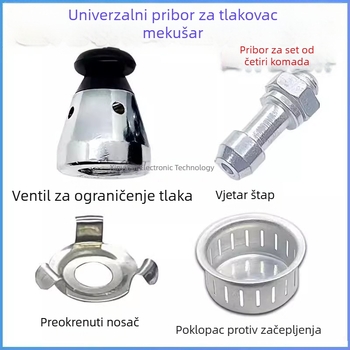 Univerzalni set dodatnih dijelova za lonac pod pritiskom (4 dijela): ventil za ograničenje tlaka, sigurnosni ventil, držač izlazne šipke, mrežasti kapak protiv začepljenja