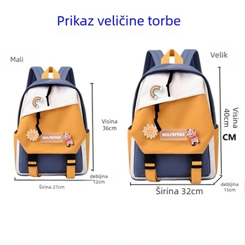Unisex školska torba za učenike od 1. do 6. razreda, Oxford tkanina, vodootporna i otporna na habanje, naramenice s zračnom jastučićem, uzorak s slovima, poliester podstava