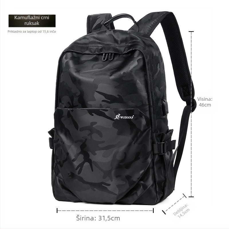 Torba Bin O Kangaroo 5012, Oxford tkanina, gradski minimalistički stil, sustav zakrivljenih naramenica, poliester podstava