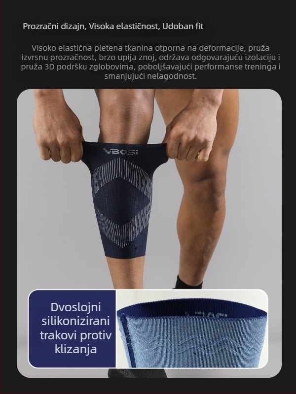 Zaštitne manžete za listove, kompresijske, prozračne, protuklizne (Nylon; listovi; nogomet, trčanje, planinarenje)