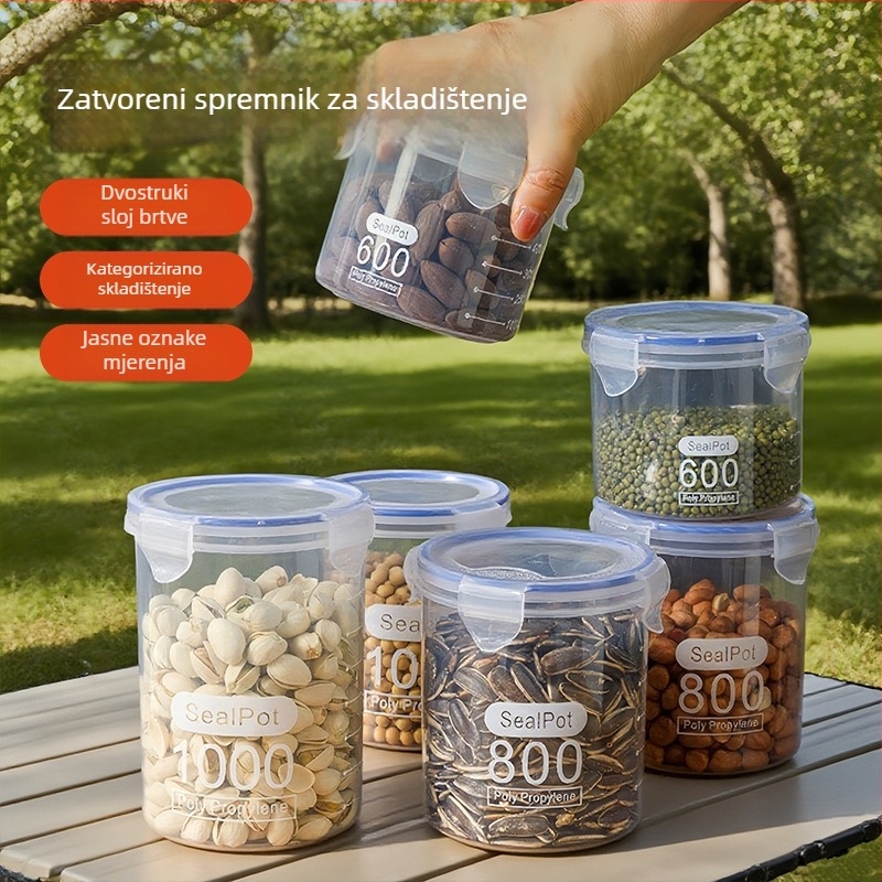 Ke wanhong Prozirna zatvorena posuda za hranu za užinu i žitarice — Plastika, okrugla, 501–800 ml, Moderan minimalistički stil