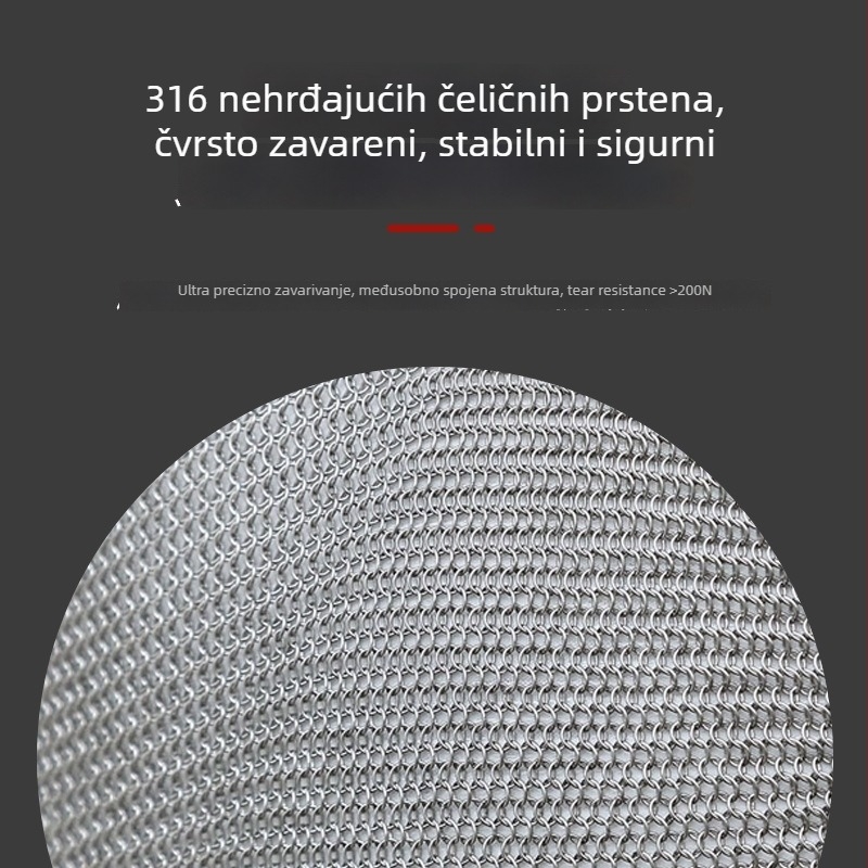 Nerđajući čelični prstenasti pregača s čeličnom žicom, zaštita od rezanja za preradu mesa, marka Yuna