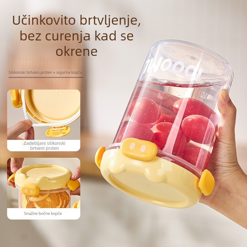 Kuhinjski plastični kvadratni spremnik s hermetičnim poklopcem za skladištenje žitarica, čaja, riže i brašna.