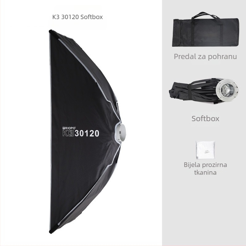 Softbox za vanjsku live fotografiju, model 6090 30120, materijal: aluminijska legura, nosivost 2–5 kg
