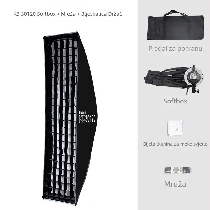 Softbox za vanjsku live fotografiju, model 6090 30120, materijal: aluminijska legura, nosivost 2–5 kg