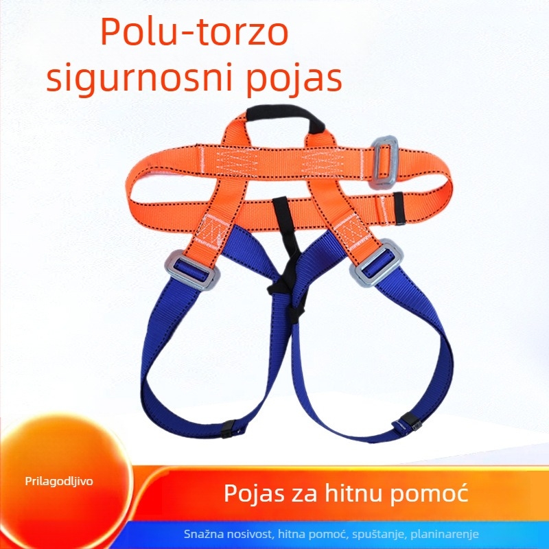 Troipointski sigurnosni pojas za rad na visini, poliesterski pojas i poliestersko uže, prilagodljiva duljina uzice, marka Xin qifa