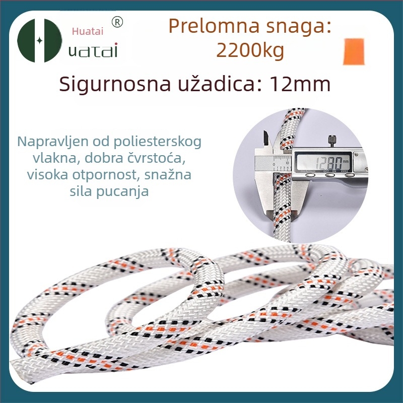 Huatai poliesterski sigurnosni pojas sa sigurnosnom užadi, duljina 1,8 m, za rad na visini