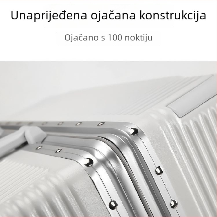 24-inčni kofer s aluminijskim okvirom, širokom teleskopskom ručkom, tihim kotačićima, čvrsta konstrukcija