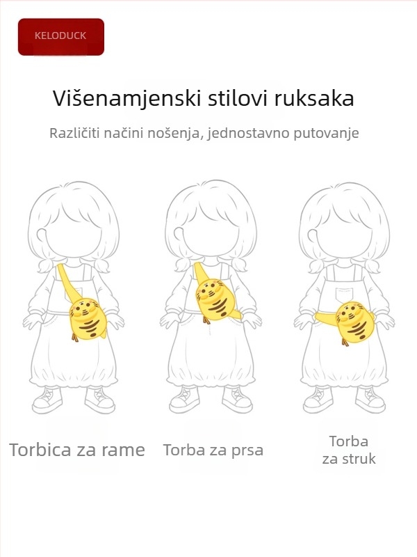 Dječja crossbody torba, EVA materijal, podstava od poliestera, životinjski uzorak, za predškolce