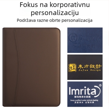 Kožna A4 višenamjenska uredska fascikl s velikim kapacitetom, A4 klipsa, pogodna za papir A4, marka Longe/Langjie, model LG-1521-5