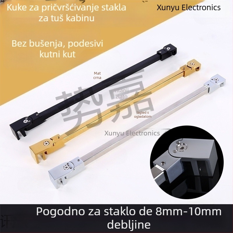 Hardver za pričvršćivanje stakla tuš kabine – nehrđajući čelik, bez bušenja, spojnik za staklenu pregradu, nosivi okvir