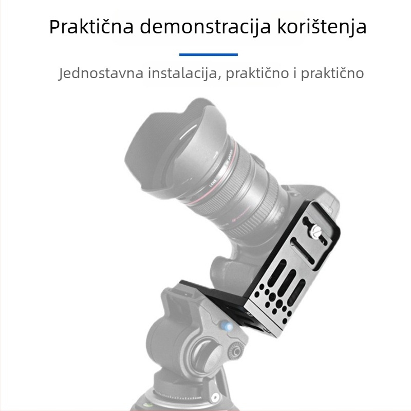 Pločica za brzo oslobađanje za kameru, L-tipa, univerzalna za DSLR i bez ogledala, aluminijska legura, nosivost 2-5 kg, težina 0,128 kg
