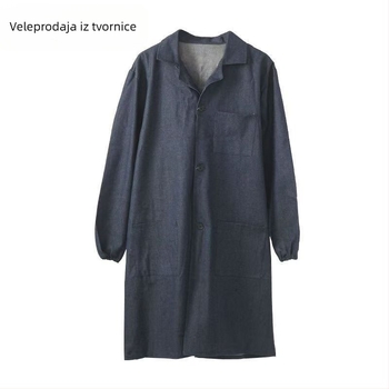 Denim zaštitni kaput s dugim rukavima, širok kroj za rad u skladištu i uzgoju, otporan na prašinu