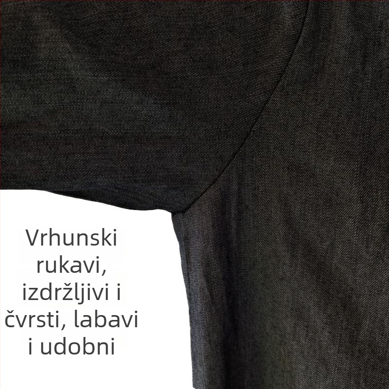 Denim zaštitni kaput s dugim rukavima, širok kroj za rad u skladištu i uzgoju, otporan na prašinu
