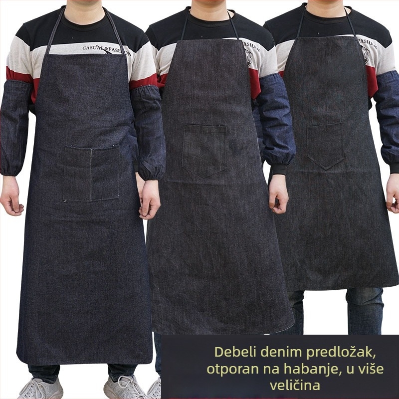 Denim radna pregača za odrasle, teška, izdržljiva, za zavarivanje i obradu