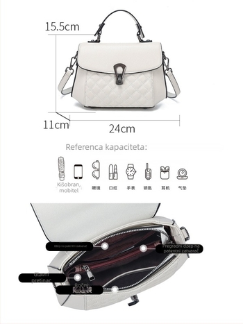 Kožna mala kvadratna torbica inspirirana Chanelom, srednje veličine, za rameno i crossbody