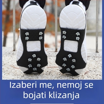 Petozubni ledeni cramponi za cipele s navlakama protivkliznosti – zimska upotreba, paket od dvije pare