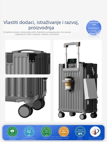 Putni kovčeg s ABS+PC, USB priključak, zaštita od krađe, 360° okretni kotači