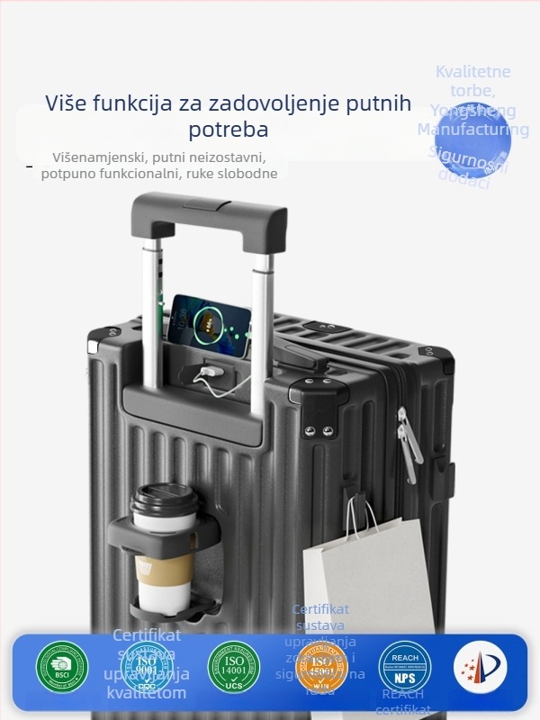 Putni kovčeg s ABS+PC, USB priključak, zaštita od krađe, 360° okretni kotači