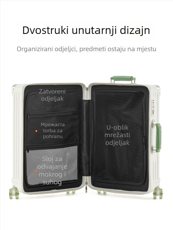 Višestruki putni kofer s USB-portom, TSA zaključavanjem, PC kućištem, omni smjerom točkovi, težina 3,475 kg