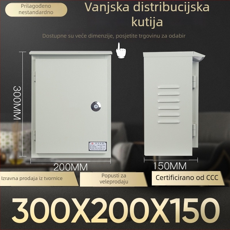 Vanjska kutija otporna na kišu za elektromjer i razvodni ormar, površinska montaža, kućište od hladno valjanog čelika, IP30