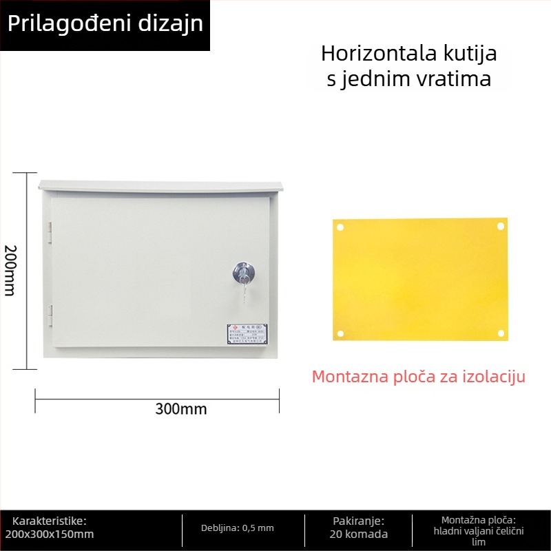 Vanjska kutija otporna na kišu za elektromjer i razvodni ormar, površinska montaža, kućište od hladno valjanog čelika, IP30
