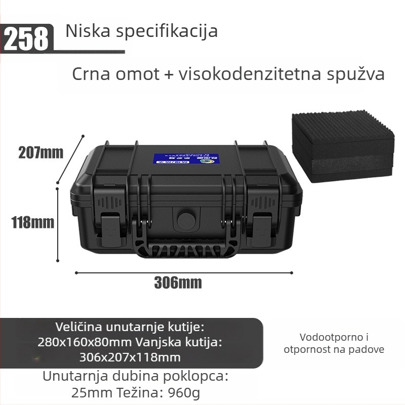 Plastična kutija za alate – otporna na vlagu, vodootporna i otporna na prašinu, kutija za instrumente
