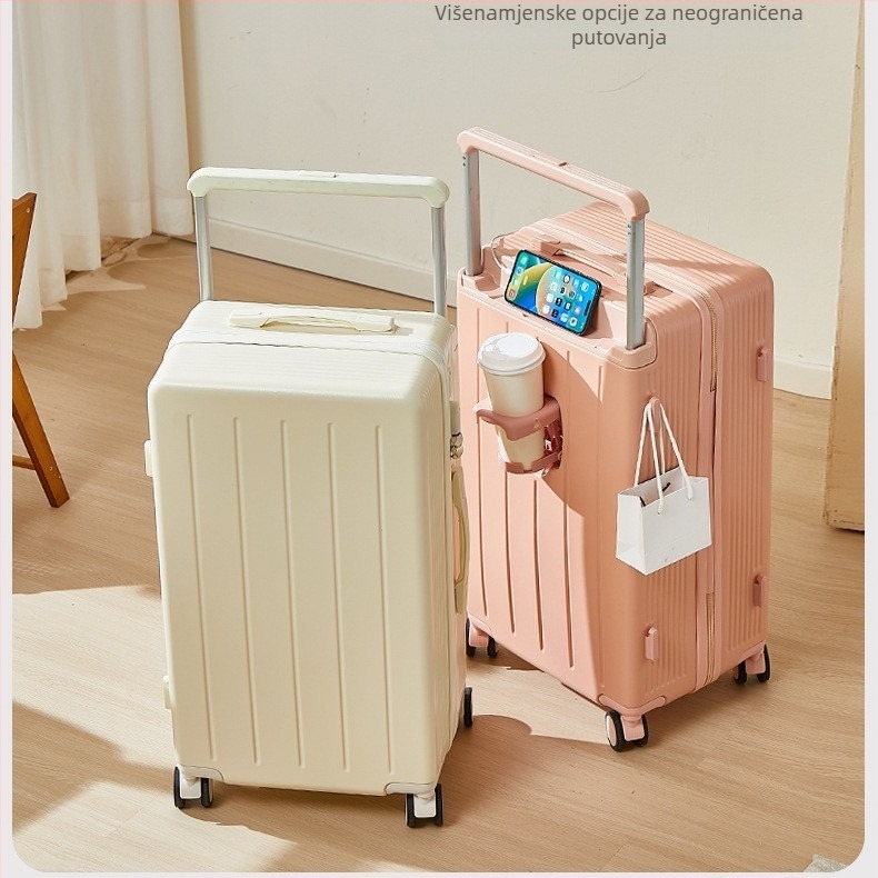 Putna torba s univerzalnim kotačićima, ABS+PC materijal, zatvarač, teleskopska ručka, običan kombinacijski zaključak