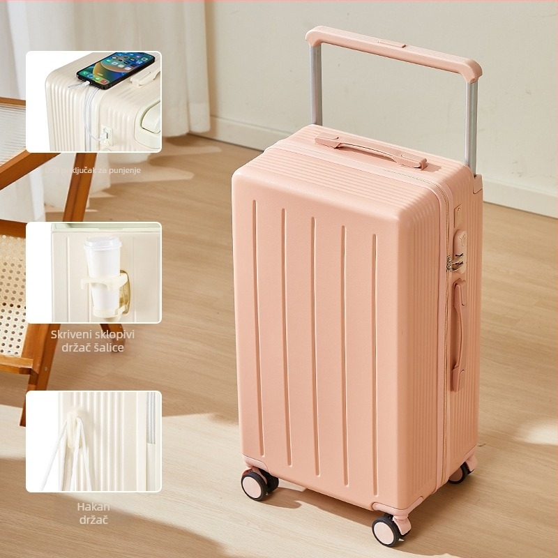 Putna torba s univerzalnim kotačićima, ABS+PC materijal, zatvarač, teleskopska ručka, običan kombinacijski zaključak