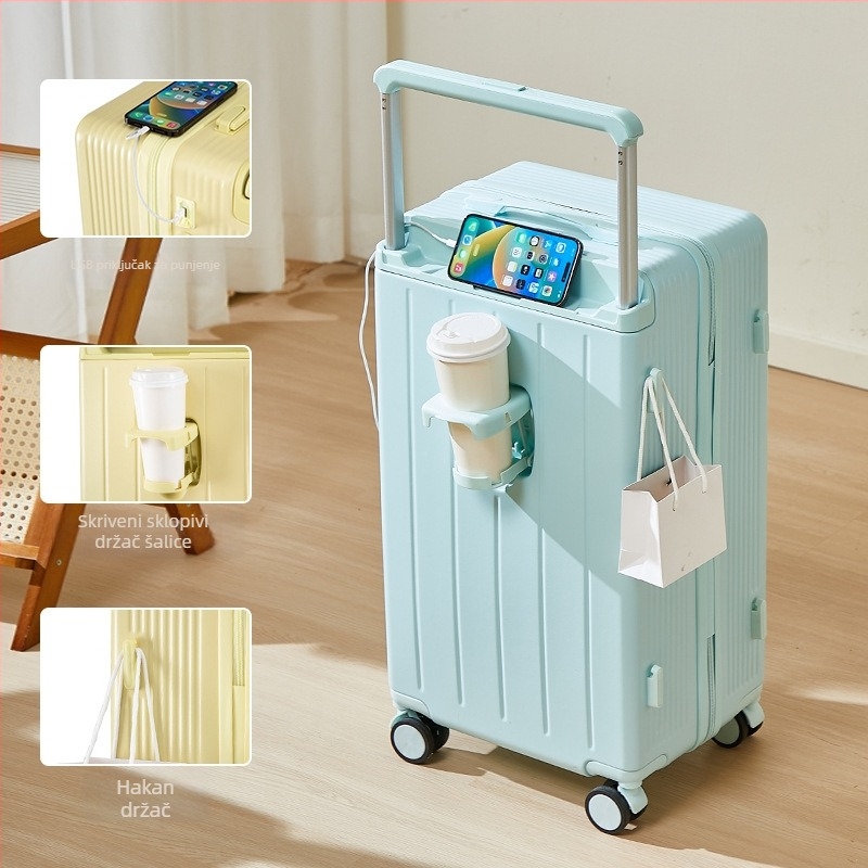 Putna torba s univerzalnim kotačićima, ABS+PC materijal, zatvarač, teleskopska ručka, običan kombinacijski zaključak