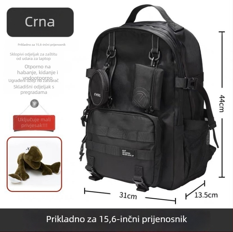 Muški ruksak – funkcionalan za outdoor putovanja, torba za prijenosno računalo, vodootporan i otporan na habanje, kapacitet 20–35 L, za 15-inčni laptop, naramenica s zračnim jastukom