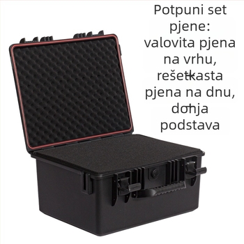 Prijenosna plastična kutija za instrumente, vodootporna i otporna na vlagu, kutija za pohranu instrumenata s trostranom zaštitom
