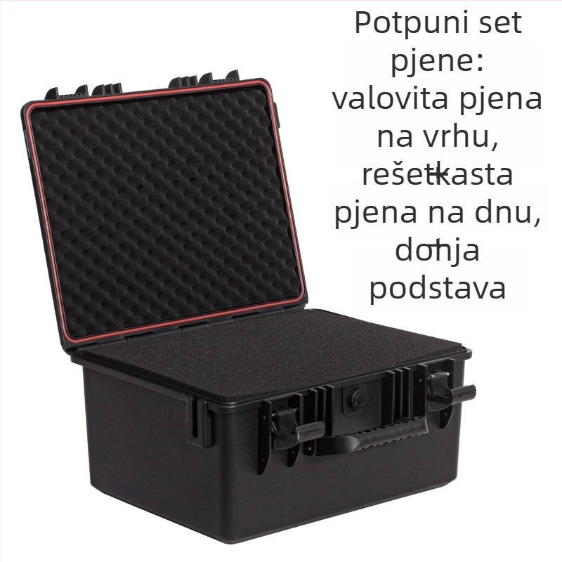 Prijenosna plastična kutija za instrumente, vodootporna i otporna na vlagu, kutija za pohranu instrumenata s trostranom zaštitom