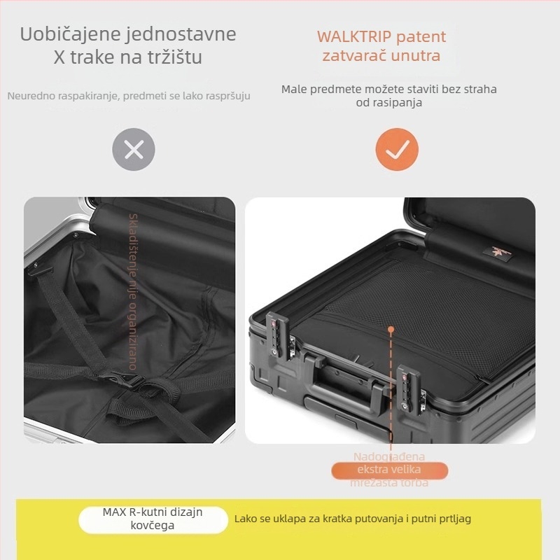 Journey 18-inčni mali kofer za ručnu prtljagu, unisex, TSA kombinirani lokot, PC kućište, otporan na habanje i krađu, okretni kotači, minimalistički i luksuzan stil za poslovna putovanja, 3.68 kg