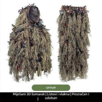 3D džungla ghillie kostim s lišćem za vanjsku lov