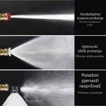 Bežični pištolj za pranje automobila s litijskom baterijom, prijenosno visokotlačno električno pranje, 21V baterija, metalna glava, plastično kućište, 4 načina prskanja, mogućnost prilagodbe
