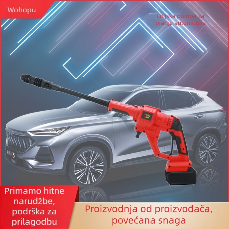 Električni visokotlačni pištolj za pranje automobila, glava od plastike+metala, ručka od najlona+gume (37,5 bar, domet raspršivanja 7,8 m)
