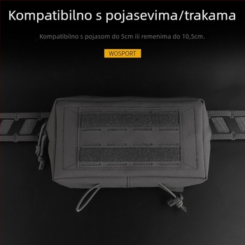 Taktična torba oko pojasa s MOLLE za outdoor aktivnosti — mat nylon, WOSPORT, unisex, lagana, otporna