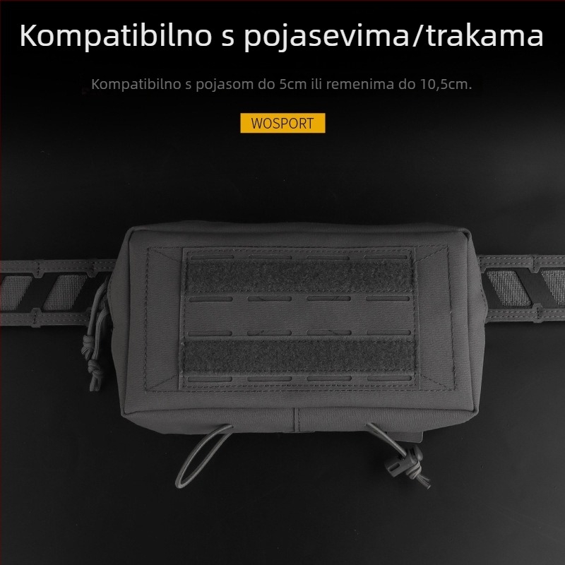Taktična torba oko pojasa s MOLLE za outdoor aktivnosti — mat nylon, WOSPORT, unisex, lagana, otporna