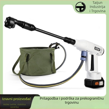 Bežični visokotlačni pištolj za pranje automobila, 21V Li-Po baterija, tlak 3,8 MPa, višestruka mlaznica, domet 0–10 m