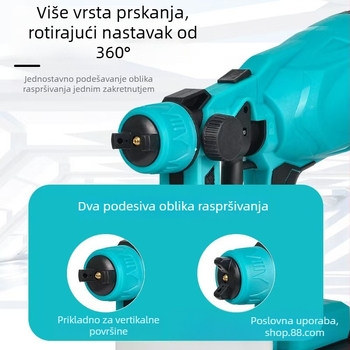 Višenamjenski bežični sprej-pištolj s litijskom baterijom za kućnu upotrebu – 21V, pogodan za bojanje, dekoraciju i dezinfekciju