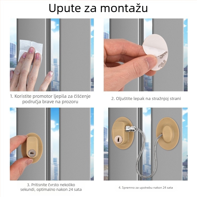 Dječje sigurnosno zaključavanje za ormariće i ladice - ABS materijal, No-punch zaključavanje s lozinkom, moderan jednostavan stil