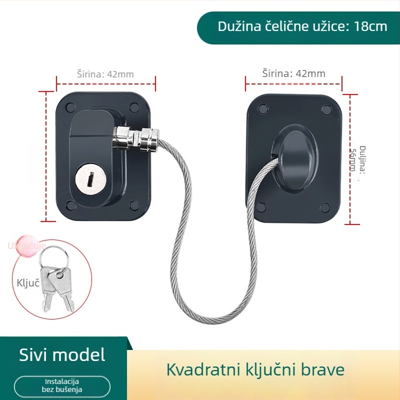 Dječje sigurnosno zaključavanje za ormariće i ladice - ABS materijal, No-punch zaključavanje s lozinkom, moderan jednostavan stil