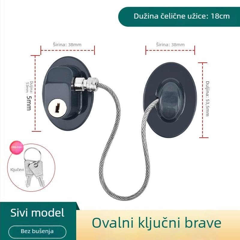 Dječje sigurnosno zaključavanje za ormariće i ladice - ABS materijal, No-punch zaključavanje s lozinkom, moderan jednostavan stil