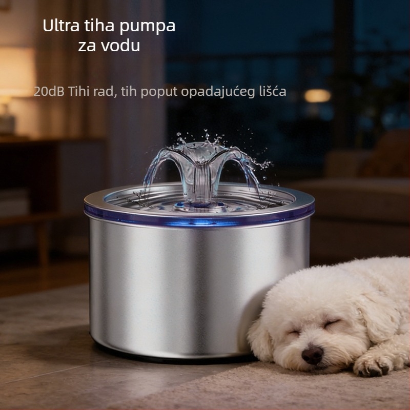 Nerđajući čelični dispenser za vodu za kućne ljubimce (mačke i psi), automatski, odvojivi