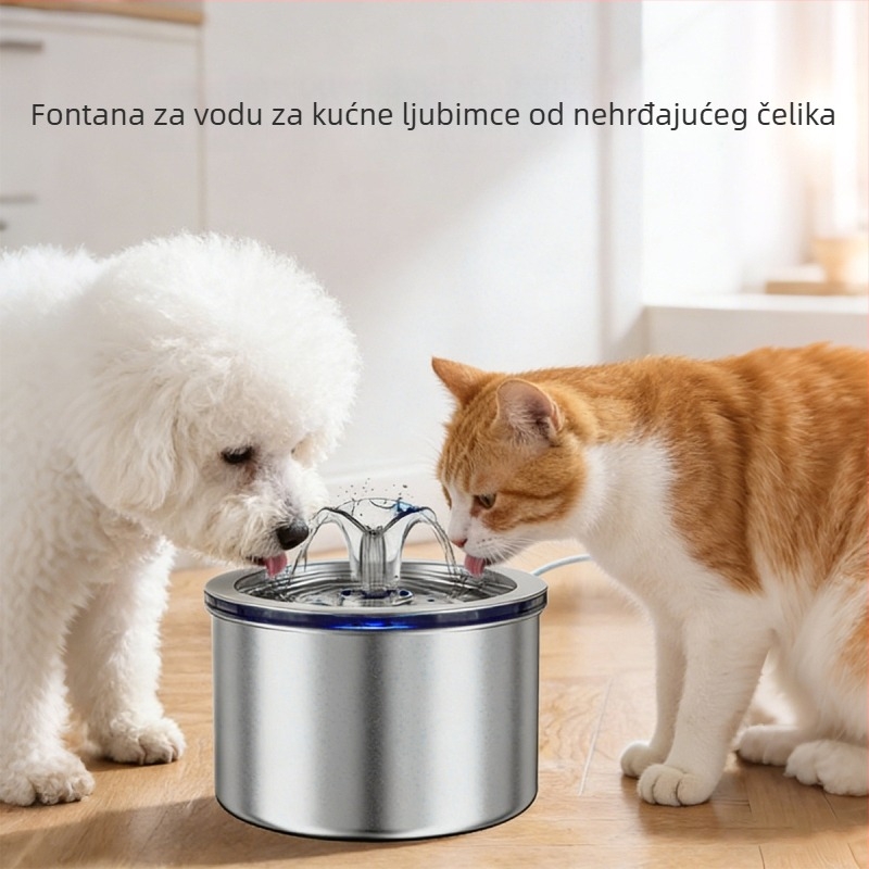 Nerđajući čelični dispenser za vodu za kućne ljubimce (mačke i psi), automatski, odvojivi