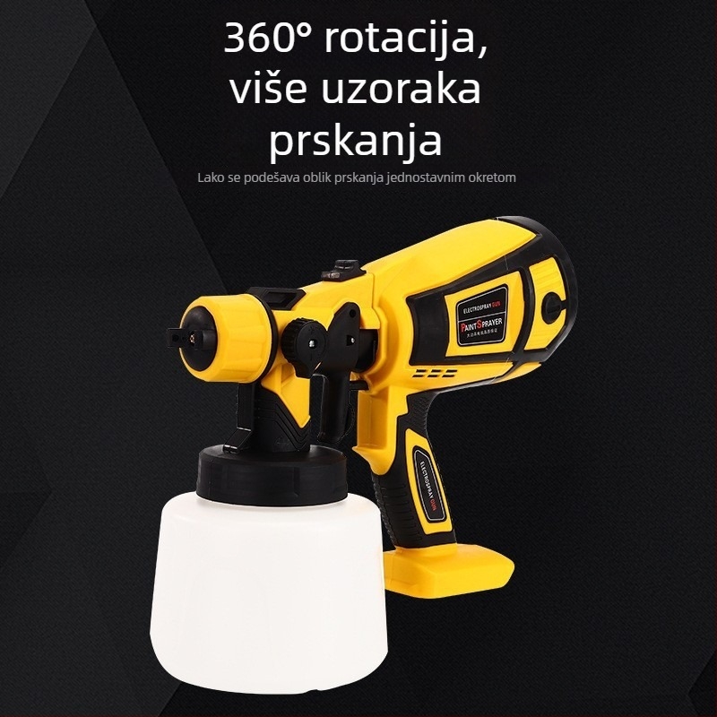 Električni sprej pištolj s litijskom baterijom, 900 ml spremnik, mlaznica 1,8 mm, 220V, 1,5 kg