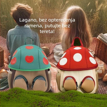 Dječji ruksak s motivom gljive — diving tkanina, vodootporan, ultra lagan, otporan na habanje, reflektirajući sigurnosni detalji