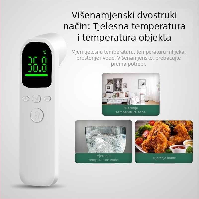 Medicinski elektronički termometar, model R12, za djecu, čelni patch za mjerenje, alarma visoke temperature, pohrana podataka i sinkronizacija s aplikacijom